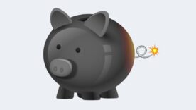 illustration of financial bomb in shape of piggy bank