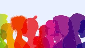 Colourful silhouettes of heads