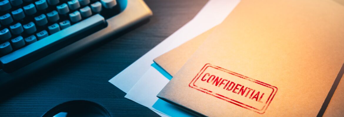 Desk with confidential envelopes