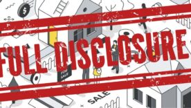 Real estate market concept with the words "full disclosure" overlaid