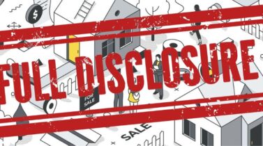 Real estate market concept with the words "full disclosure" overlaid