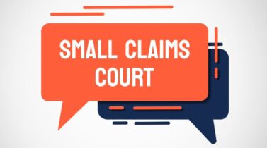 Small Claims Court written in a speech bubble