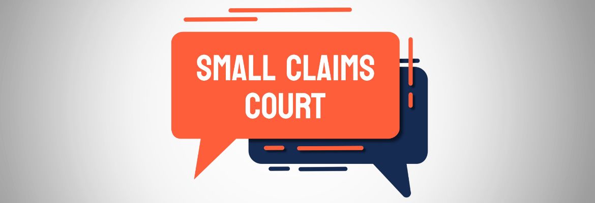 Small Claims Court written in a speech bubble